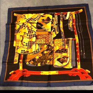 Wathne Silk Asian Oriental Motif Scarf